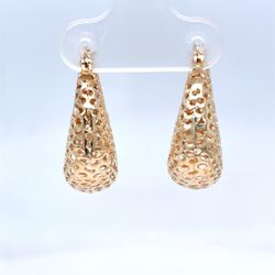 14Kt Yellow Gold Open Perforated Earrings 2.35g 21979604