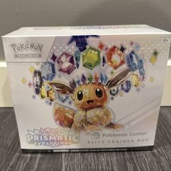 Sealed Pokemon Prismatic Evolutions Pokemon Center ETB Elite Trainer Box