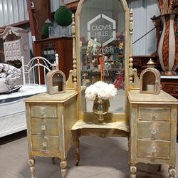Antique Vanity And Hall Tree