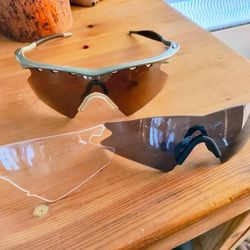 Authentic Oakley Wing Sunglasses 3 Lenses And Case