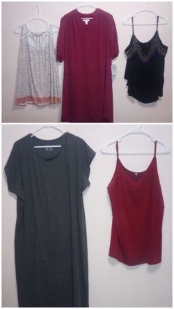 Bundle of 5 Plus Size Women's 2X Tops and Dress