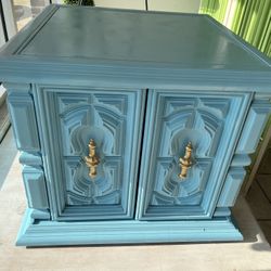 Blue Side Table Cabinet 