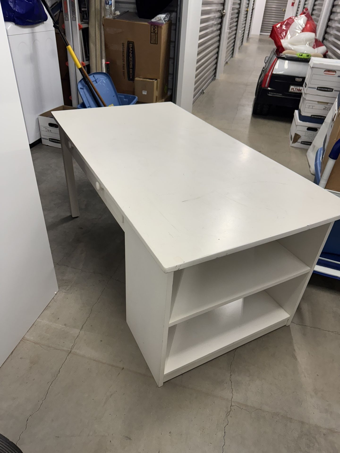 Pottery Barn Kids Table/desk With Storage Shelves