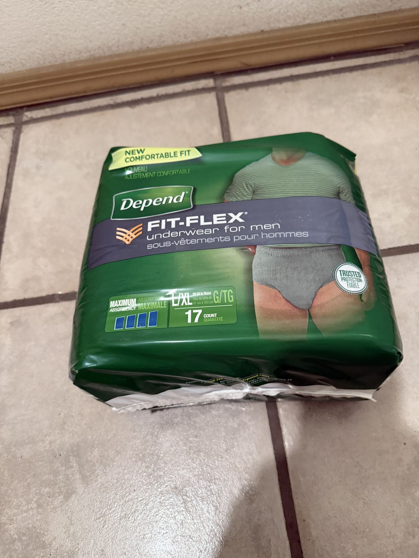 Depend FIT-FLEX Incontinence Underwear for Men, Large