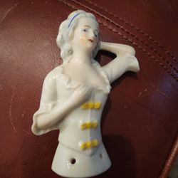 Vintage Fine Porcelain Half Doll Pin cushion German Carl Schneider?8030
