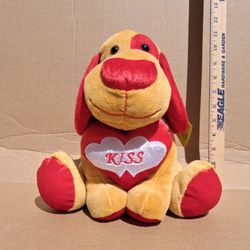 Valentine's Day Plush Dog With Kiss Heart 10 Inch