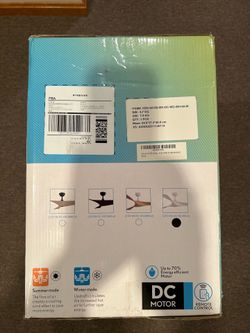 New 52” modern white ceiling fan-6 speed motor