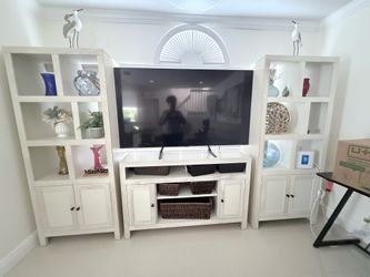 White Wash 3-Piece TV Wall Unit / Entertainment Center