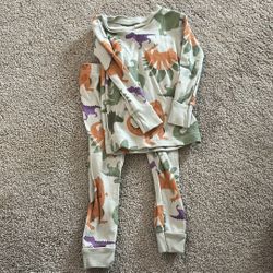 Carter's Green and Orange Pajama Set with Dino- Inspired Design