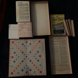 Vintage 1953 Scrabble Crossword Board Game Selchow & Righter Complete Set