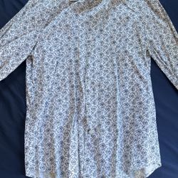White Flower Dress Shirt