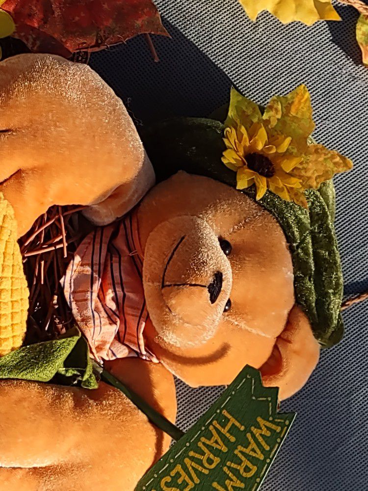 Bear With Sunflowers Wreath