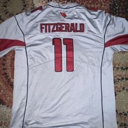 Men's Arizona Cardinals Larry Fitzgerald Nike Silver Inverted Legend Jersey