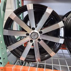 Used 18" 5x120 black machine wheels