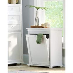 Hampton Harbor 24 in. Single Tilt-Out Hamper in White