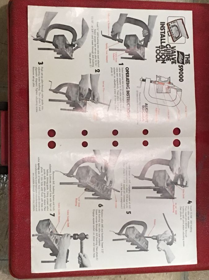 Valve Guide Cutter Reamer Liner Installation Tool Set Lisle 59000