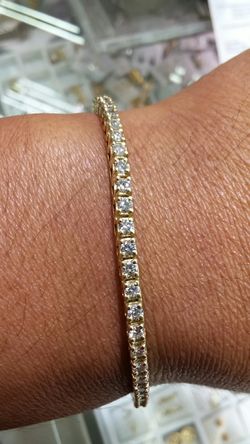 14K GOLD tennis bracelet 4ct 10.5 grams