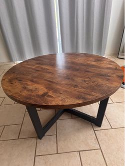 Rustic brown and black coffee table