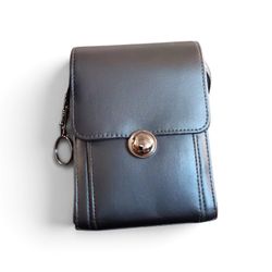 Small Gray Leather Crossbody Bag