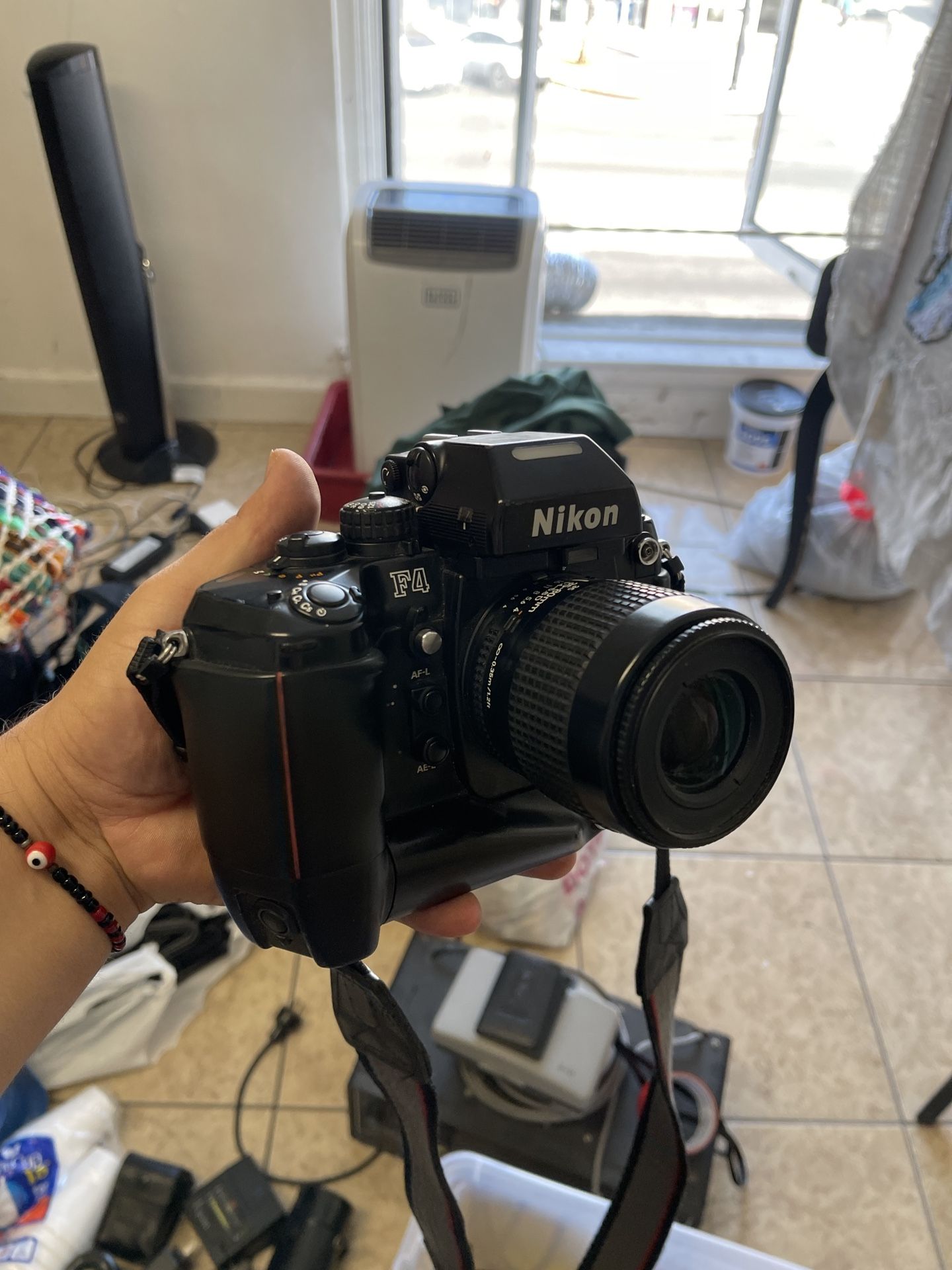 Nikon F4 35mm Film Camera Grip Add On Has A Broken Battery