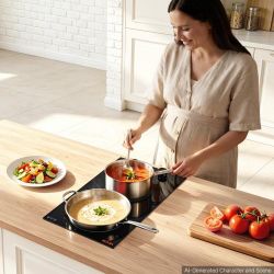 VEVOR Electric Cooktop 12in 2 Burners Portable Stove Top 1800W 120V Plug In, Ceramic Countertop