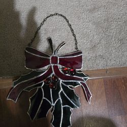 CHRISTMAS 🎄 HOLLY & SANTA VINTAGE SUN CATCHERS