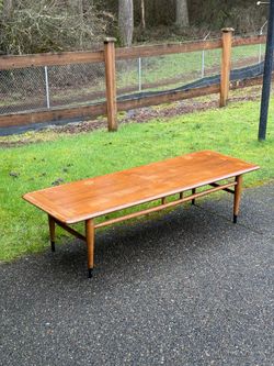 Mid century modern Lane Furniture "Acclaim" Walnut and Ash Coffee Table
