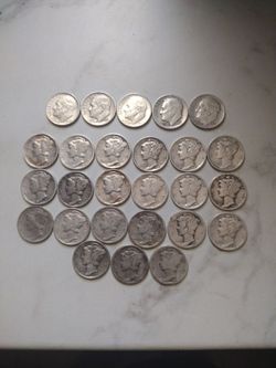21 Mercury Silver Dimes & 5 Roosevelt SilverDimes