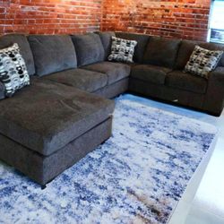 OM• $38 Initial • Brand New Ballinasloe 3 Piece Sectional With Chaise 