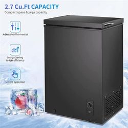20.94 in. W 2.7 cu. ft. Manual Defrost Chest Freezer with Adjustable Temperature Controls in black