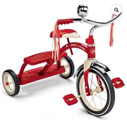 Radio Flyer, Classic Red Dual Deck Tricycle, 12" Front Wheel, Red, Kids Ages 2.5 - 5 Years