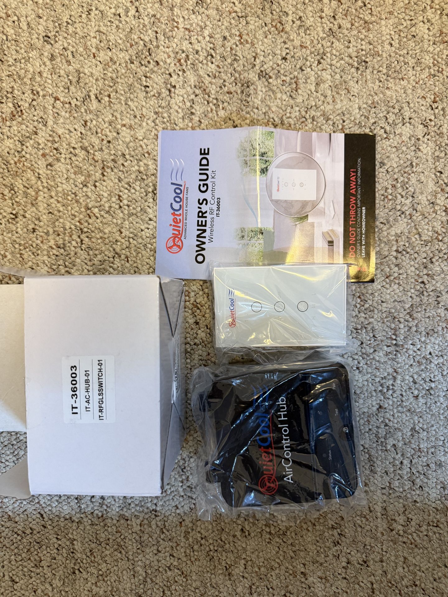 Quiet cool Wireless RF Control Kit