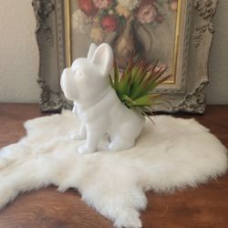 French Bulldog Planter ( Fake Plant )