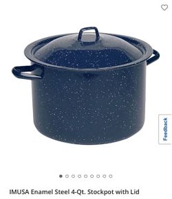 NEW IMUSA Enamel Steel 4-Qt Stockpot with Lid
