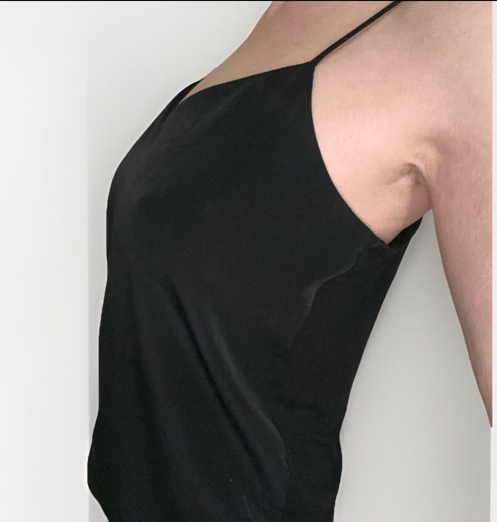 Scotch & Soda Black Camisole Lined, Woven Front, Jersey Back, Spaghetti Strap M
