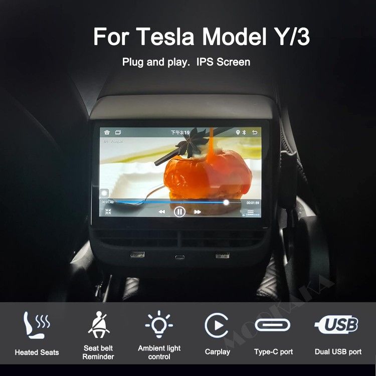 New Tesla Model 3y, 7 In Rear Seat Multimedia Player