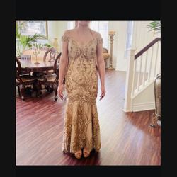 NEW Gold Prom Dress Beautiful  