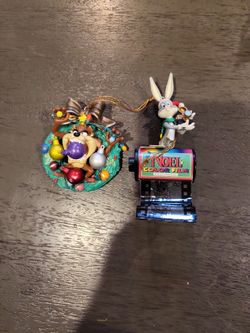 Vintage 1998 & 1999 Looney Tunes Christmas  Ornaments 