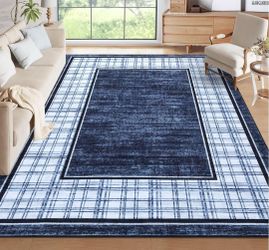 8x10 Washable Area Rug Low Pile Non Slip Stain Resistant Modern