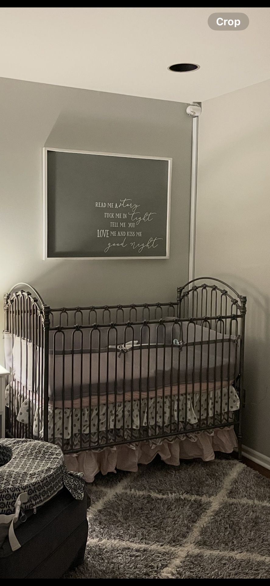 Bratt Decor Gray Metal Girls Crib