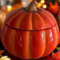 Ceramic Pumpkin Soup Tureen with Lid