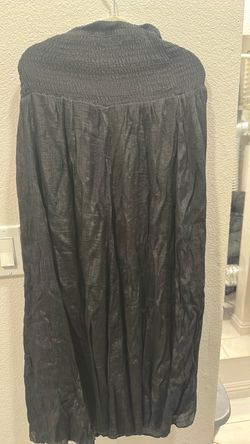 Black Maxi Skirt with Smocked Waist