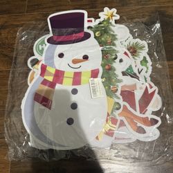 9 Pcs Christmas Yard Signs with Stakes Santa Snow Man Lawn Decor Decorations