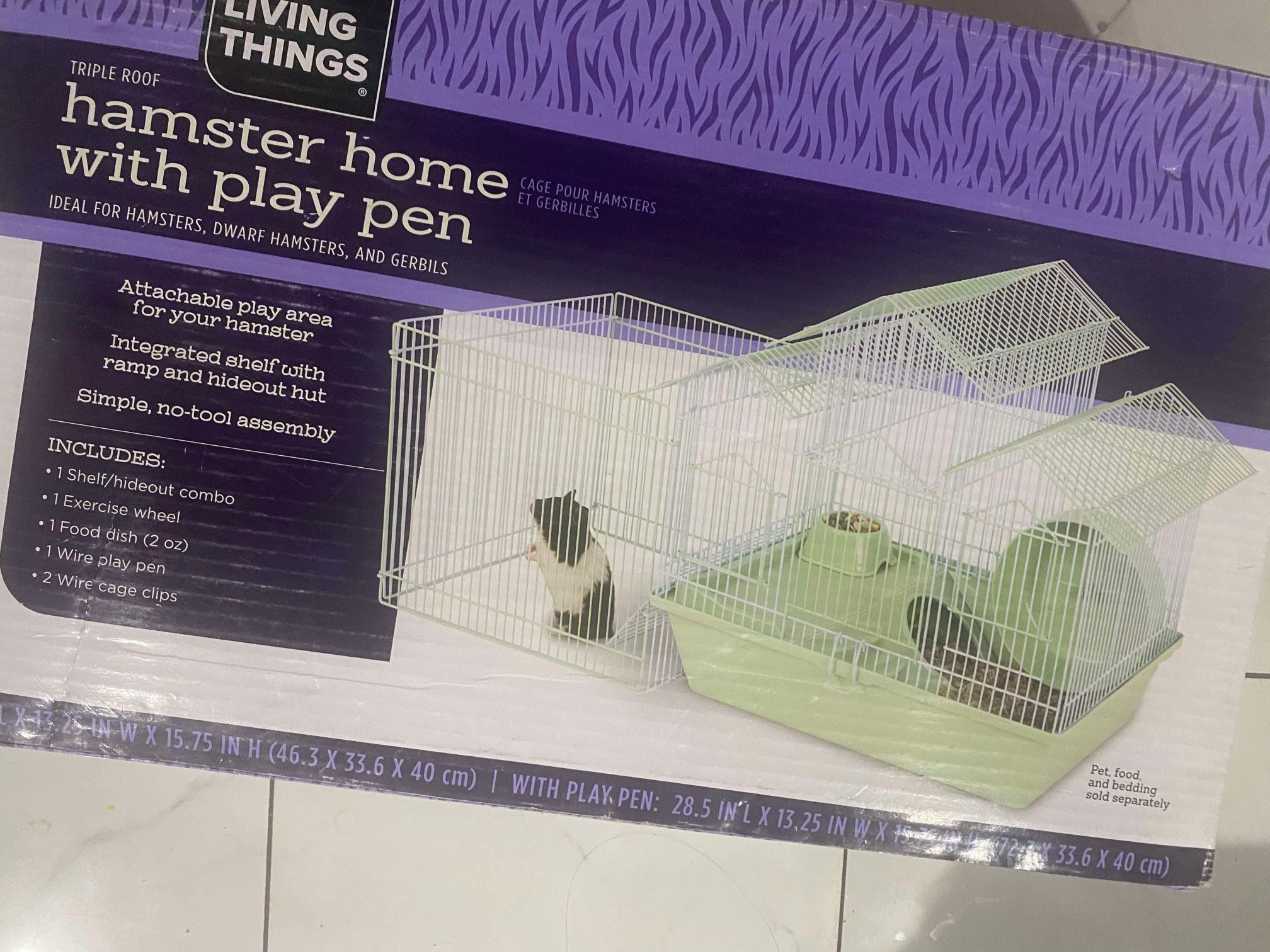 All Living Things Triple Roof Hamster Cage With Playpen