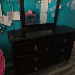 Dresser with bed