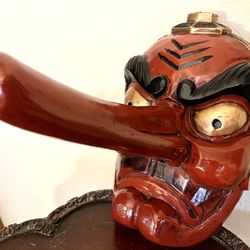 Japanese Tengu Mask Wall Decor 