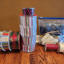 Christmas & Spring Wire-Edged Fabric Craft Ribbon~Basket/Garland/Vase/Wreath Decor