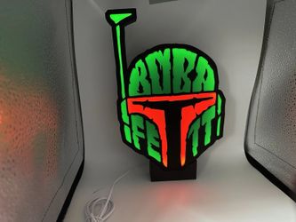 Boba Fett Illuminated Display Unit – 3D Printed LED Lightbox for Star Wars Fans