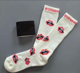 White Chrome heart socks