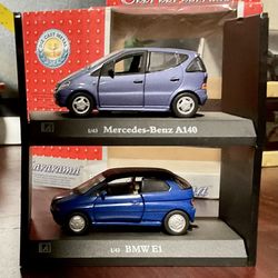 Cararama collectible car models Mercedes Benz A140 and BMW A1